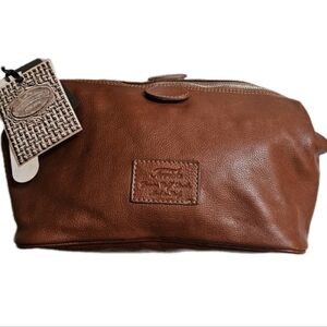 BRAND NEW W Tags Terrida Old Angler Luxury Cognac Leather Toiletry/Travel Case